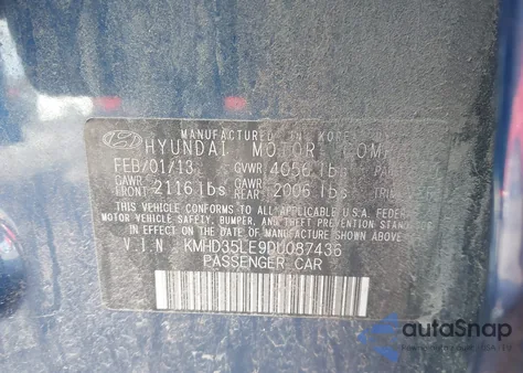 2013 Hyundai Elantra Gt from USA, damaged, VIN KMHD35LE9DU087436